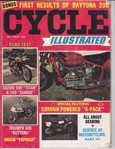 Vintage Cycle Illustrated Magazine August 1969 - Corvair Powered Motorcycle - Picture 1 of 3
