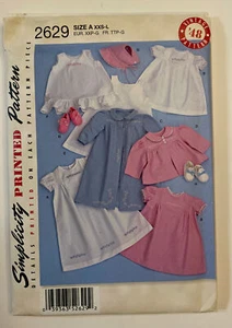 Simplicity 2629 BABIES' LAYETTE CHRISTENING DRESS, COAT, BONNET, BOOTIES - Picture 1 of 2