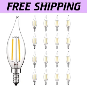 Energy-Saving 4W Dimmable LED Candelabra Bulbs, Vintage Flame Design, 16 Pack - Picture 1 of 8