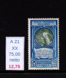 Egeo emissioni generali Pro Società Dante Alilghieri nuovi con gomma integra mnh - Imagen 1 de 1