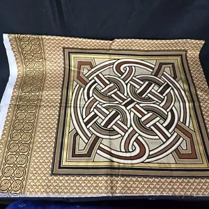 Celtic Illumination Designed by Freedom Fabric Celtic Knot 2 Panels Cotton Gold - Picture 1 of 8