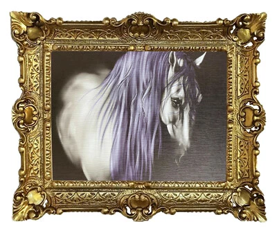 Beautiful Painting 56X46Cm - Horses Ornament Decorations Antique Look Repro - Image 1 of 3