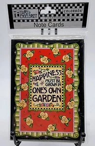 Colorbok Mary Engelbreit Note Cards 8-pk Happiness Must Be Grown In Own Garden - Picture 1 of 2