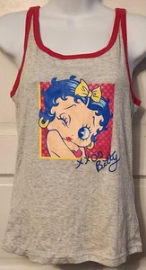 Vintage Y2K Betty Boop Cartoon Art 2005 Women’s Grey Tank Top M - Picture 1 of 7