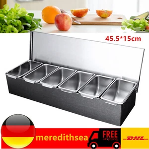 6 Einsätze Zutatenbehälter Edelstahl Gewürzbox Gastronomie Mixen Wechselbar - Bild 1 von 7