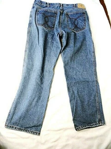  Eagle Worker Jeanswear Sz 34 x 29 denim blue Jeans Boot Cut low rise - Picture 1 of 5