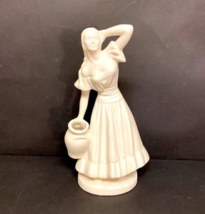 Vintage Rare Beautiful Woman Holding Pot With Braids Signed 1961 Sculpture/Ceram - Picture 1 of 6