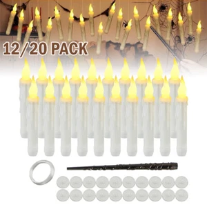 12/20X Floating Taper Candles Halloween Hanging LED Candles Lights Warm White - Picture 1 of 13
