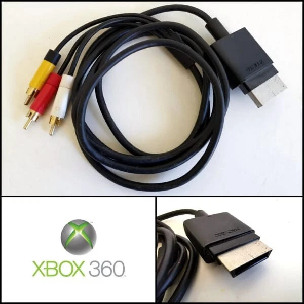 Genuine Microsoft XBOX 360 S Slim Black Composite AV Cable - Image 1 of 1