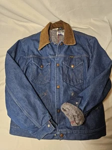 RARE 70s USA Vintage Wrangler No Fault Denim Blanket Lined Jacket - Bild 1 von 16