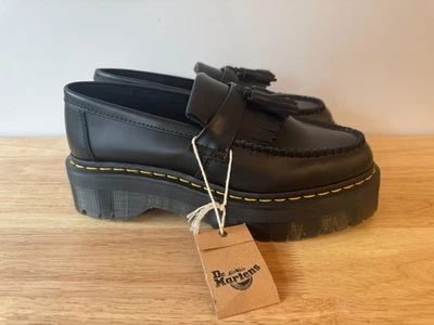 Sapato Quad Masculino 9 Feminino 10 Couro Preto Plataforma Borla Dr Martens Adrian Novo Sem Caixa - Imagem 1 de 4