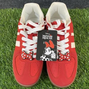 Disney Minnie Mouse modische Damen-Sneaker Größe 6 rote Schleife Schnürung neu mit Etikett selten - Bild 1 von 12