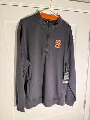 Colosseum Heathered Gray Syracuse Orangemen Quarter-Zip Jacket Size XL NWT - Image 1 of 4