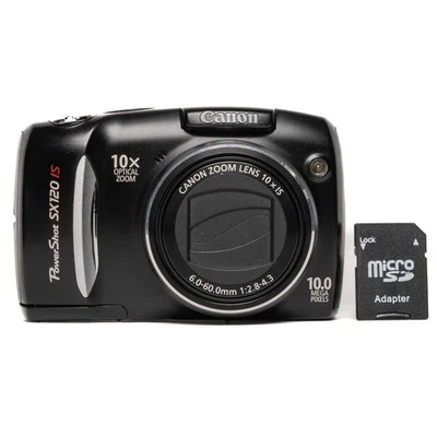 Canon PowerShot SX120 IS 10.0MP Digital Camera - Black - FULLY FUNCTIONAL - Image 1 of 4