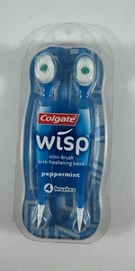 NIP 2010 Colgate Wisp Mini-Brush with Freshening Bead Peppermint - 4 Brushes - Bild 1 von 2