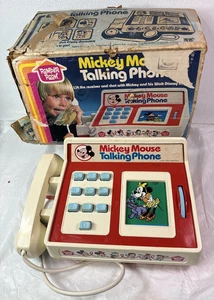 Vintage 1970’s Hasbro Disney Mickey Mouse Talking Phone - Picture 1 of 16