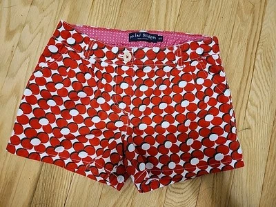 Mini Boden Niñas Y10 Pantalones Cortos Rojo Floral Chino Bolsillos Algodón Preppy Clásico  Foto 1 de 4