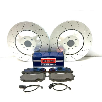 ECR AUDI Q7 SQ7 4.0TDI QUATTRO 4MB 2016-20 2 FRONT BRAKE DISC BRAKE PADS 400 x 38mm