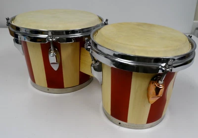 BONGOS RED CREAM BATERÍA DE MANO MÚSICA DE PERCUSIÓN 2 TAMAÑOS 7" Y 8" *LEER DESCRIPCIÓN* Foto 1 de 4