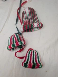 Vintage gestrickte hängende Glocken Weihnachtsschmuck - Bild 1 von 5