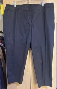 Women’s TALBOTS The Perfect Crop Pants Size 18WP Black Slim Leg Stretch Cotton - Picture 1 of 4