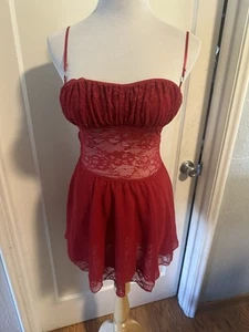 Outcast Womens Mini Dress Red Size SMALL Sexy Lace Up Back Underwire Bust - Picture 1 of 6