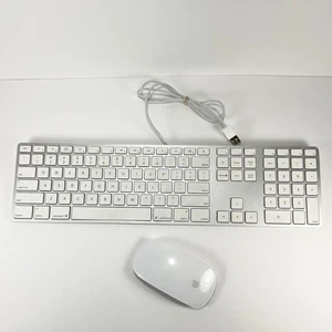 Apple Magic Mouse A1296 Wireless (Gen 1) And Apple Keyboard A1243 Wired Bundle - Picture 1 of 13