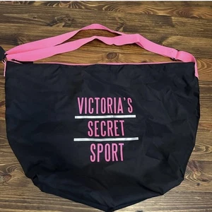 Pink byVictorias Secret Zip Duffle Gym Bag Hot Pink Black Adjustable Strap - Picture 1 of 3