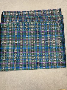 Handwoven Ikat Plaid Fabric Ethnic Textile 242x38 Craft Sewing Quilting Material - Picture 1 of 3