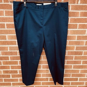 Liz Claiborne Karriere Emma schmales Bein Knöchelhose Größe 22 W marineblau mittelhoher Bund neu mit Etikett - Bild 1 von 8