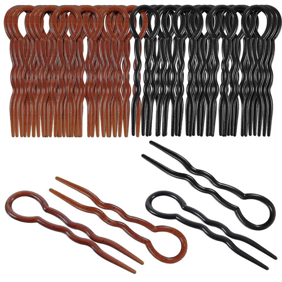 Bememo 20 Pcs Grip Hair Pins for Thick Hair U Shaped Pin French Simple Fast Spir