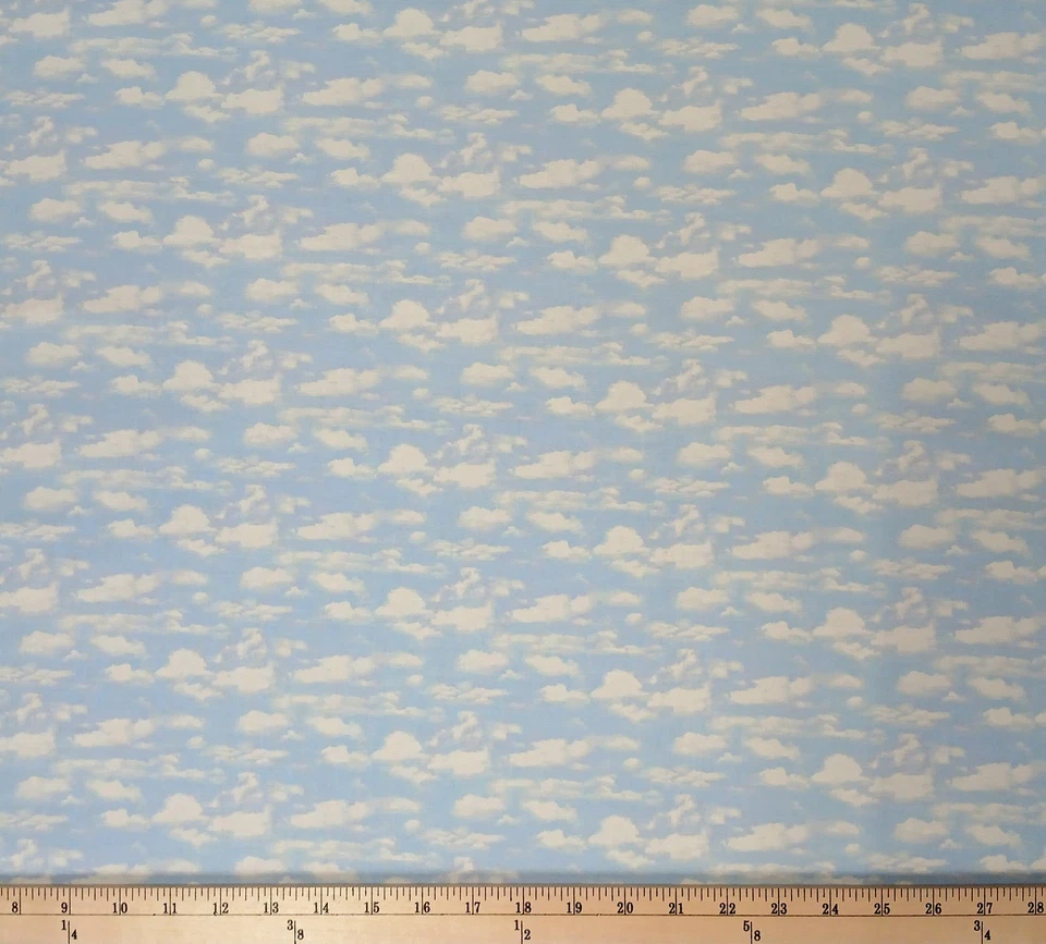 Algodón Paisaje Medley Nubes Cielo Todo Sobre Tela Azul Estampado por Yarda D139.31 Foto 1 de 1
