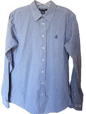 CAMISA BROOKS BROTHERS SIN PLANCHAR NIÑOS TALLA XL AZUL BLANCO CUADROS ALGODÓN LIGERO UE Foto 1 de 4