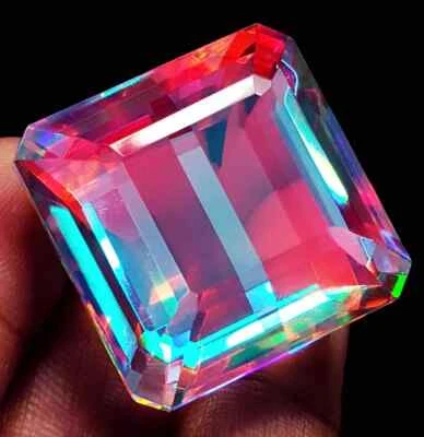 Loose Gemstones Mystic Quartz Rainbow Color 80 to 90 Ct Square Shape Certified - Image 1 of 4