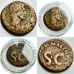 Antique / Ancient Roman “Senatus Consulto” Bronze Coin & Capsule (26.5mm, 11.3g) - Picture 1 of 12