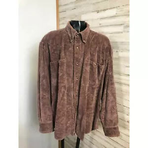 Cabela's Men's Large 100% Cotton Long Sleeve Button Up Solid Burgundy Flannel - Picture 1 of 5
