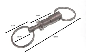 Nickel Pated Detatchable Belt Clip Pull Appart Key Ring Pack Of 2 - Picture 1 of 1