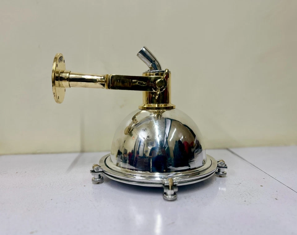 Lote de 2 luces colgantes artesanales de aluminio y latón para montaje en pared de techo Foto 1 de 4