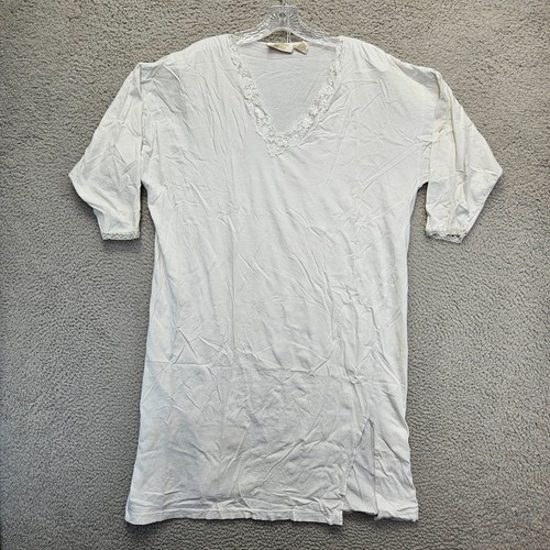 UNDERCOVER Abito da notte donna vintage etichetta oro Victorias Secret M L bianco maniche a 3 4