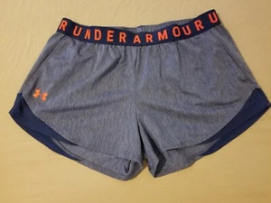 Womens Under Armour Shorts L Large Blue Athletic Gym Workout - Picture 1 of 5