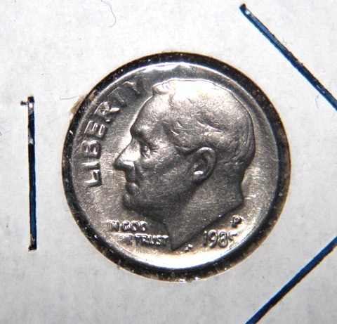 1985 P Roosevelt Dime Error Cover