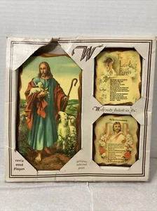 Wintermute 3 Rustic Wood Religious Plaques Jesus Wall Art Set Biblical Decor - Picture 1 of 19