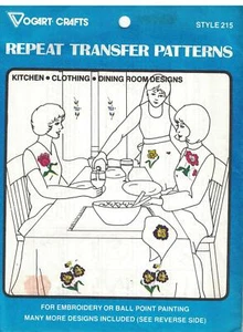 215 Vogart Embroidery Hot Iron Transfer Kitchen Clothing Dining Room Designs oop - Picture 1 of 2