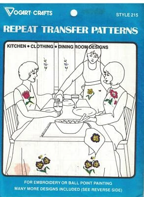 215 Vogart Embroidery Hot Iron Transfer Kitchen Clothing Dining Room Designs oop - Image 1 of 2