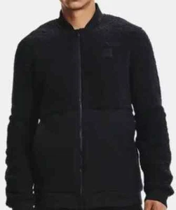 Chaqueta de bombardero Under Armour Sherpa para hombre pequeña negra cremallera completa ultra suave cómoda - Imagen 1 de 10