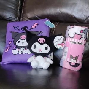 Hello Kitty & Friends Kuromi con manta táctil de seda y almohada en la nube - Imagen 1 de 5