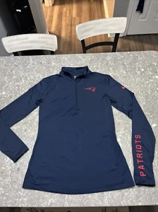 Nike Pullover Womens Medium Blue NFL New England  Patriots 1/2 Zip Mock Neck - Picture 1 of 8