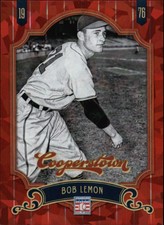 2012 Panini Cooperstown Crystal Collection Red Baseball Card #76 Bob Lemon /399