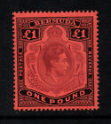 Bermuda 1938/53 1 Purple & Black on Red KGVI - P14 -SG 121-Lightly Mounted Mint