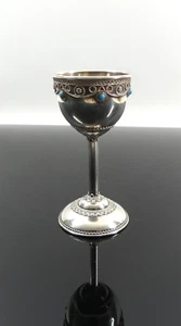 antiguo vaso pequeño de plata vodka licor cáliz, 8,5 cm - Imagen 1 de 8